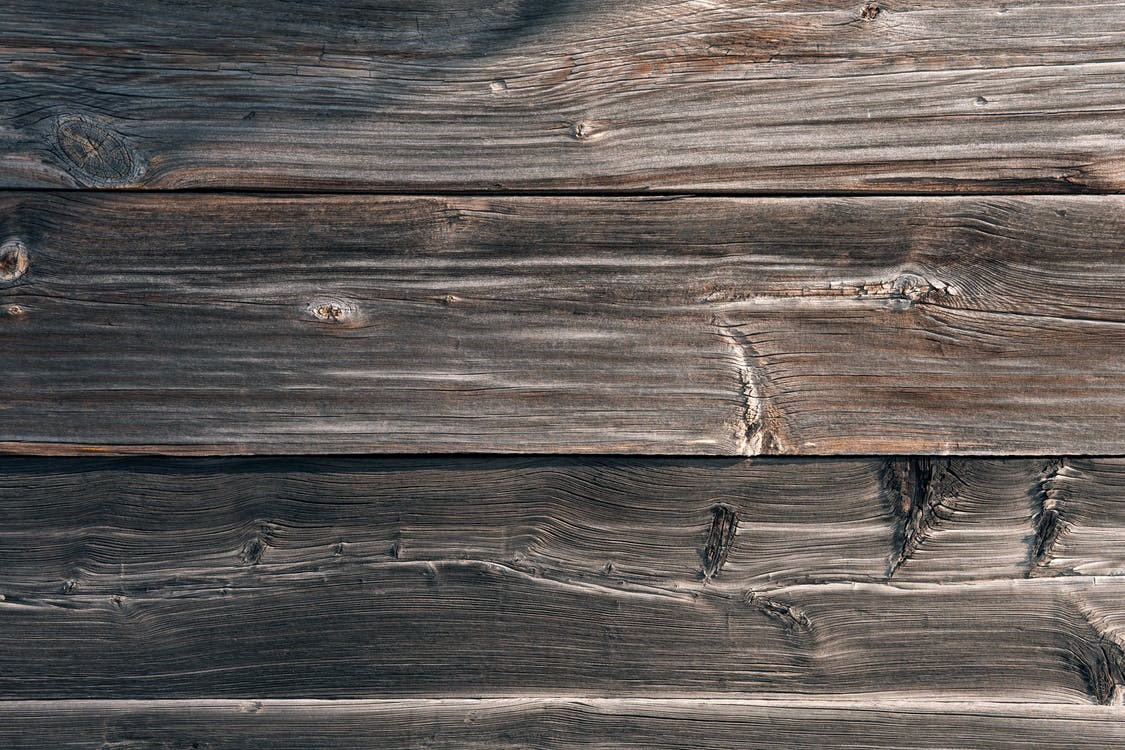 Weathered hardwood after pest attack.