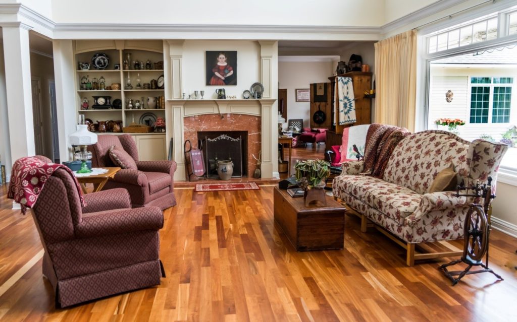 Living Room With Wooden Floorboard
