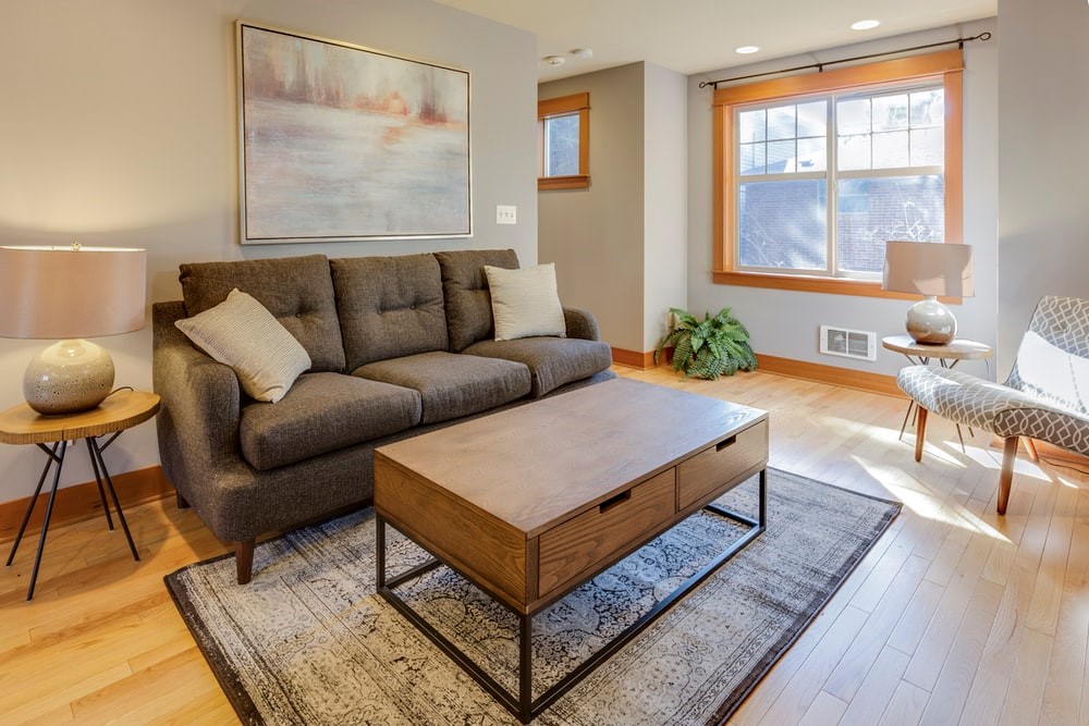 Hardwood floors in a living room