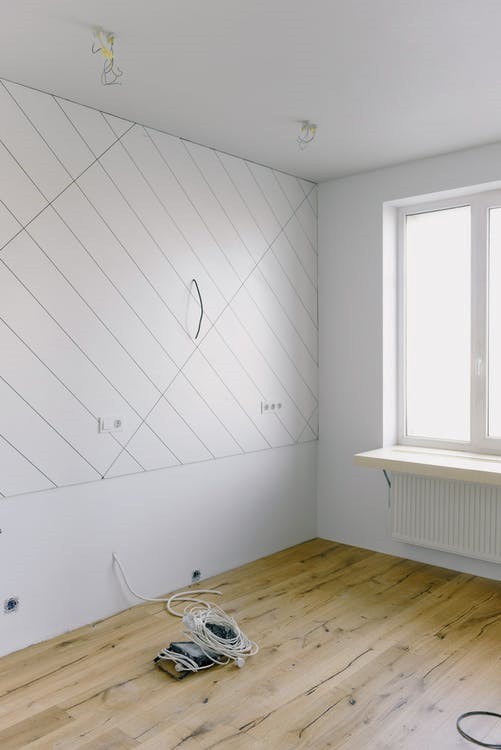 Hardwood floor with floor repairing equipment