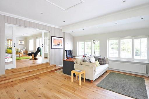 Hardwood flooring in a living room