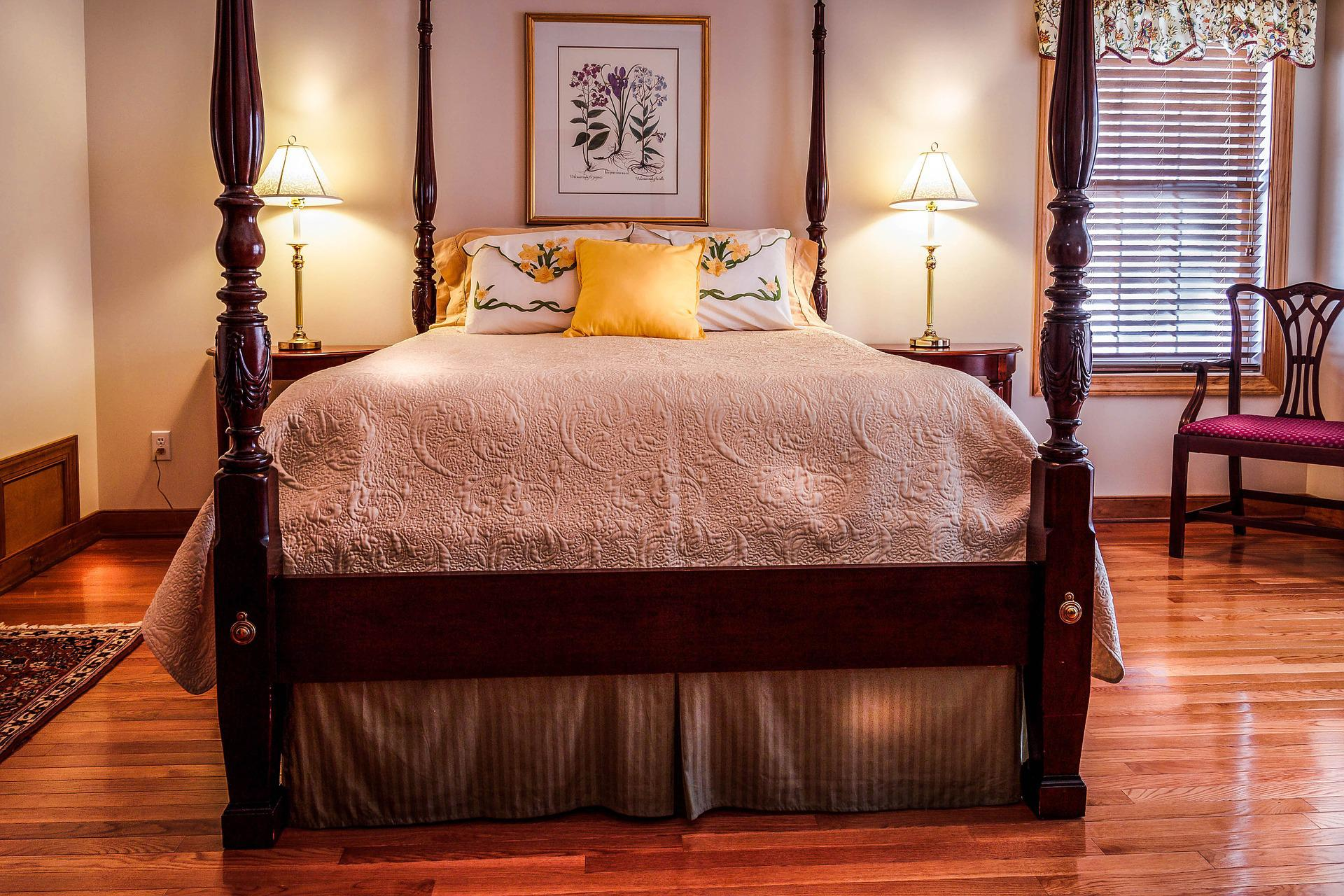 Hardwood flooring in the bedroom