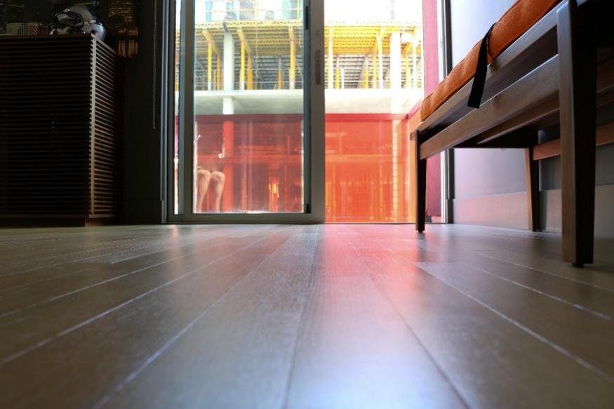  Image of an open glass door